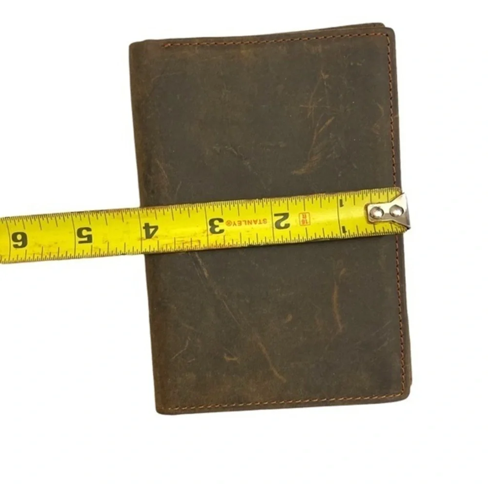 Mens Distressed Brown leather Passport Wallet